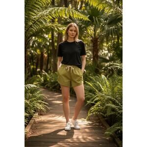 Billabong Pipe Line Short Womens XS Light Green Drawstring 100% Cotton Casual